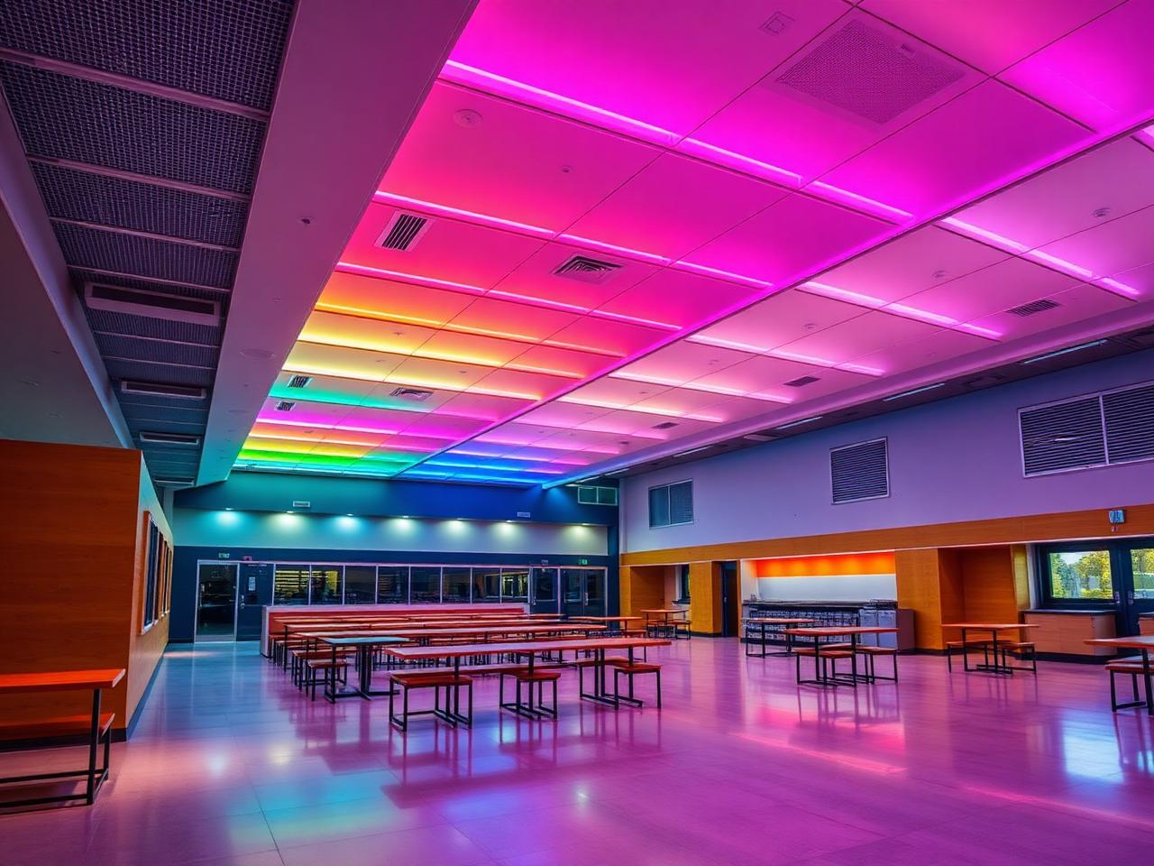 Víðistaðaskóli: LED lýsing í sal